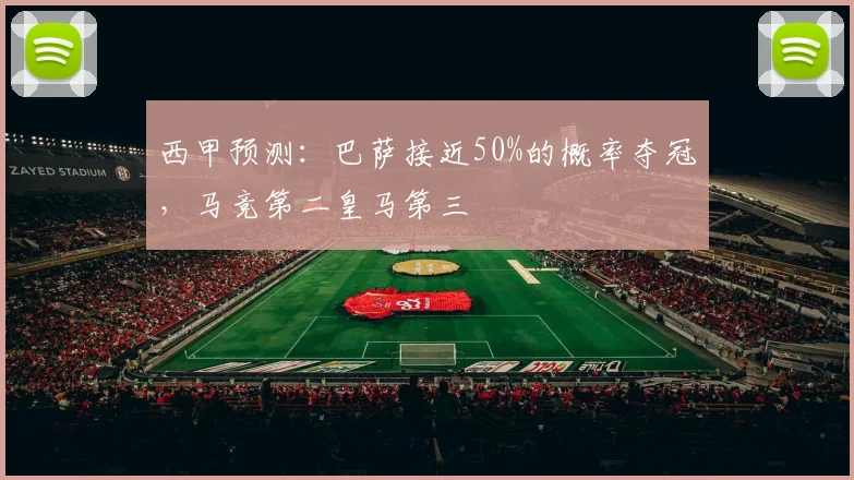 西甲预测：巴萨接近50%的概率夺冠，马竞第二皇马第三